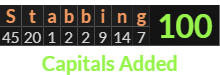 "Stabbing" = 100 (Capitals Added)