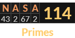 "NASA" = 114 (Primes)