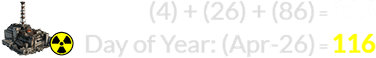 (4) + (26) + (86) = 116