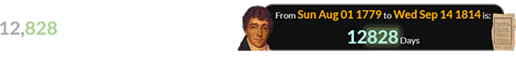 Francis Scott Key was a span of 12,828 days old when he wrote “Defence of Fort M’Henry”: