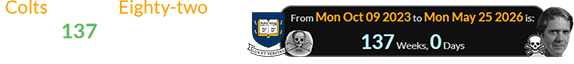 Colts number Eighty-two died exactly 137 weeks after Yale’s ‘Skull & Bones’ anniversary: