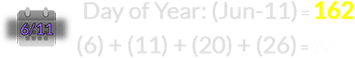 (6) + (11) + (20) + (26) = 63