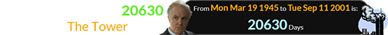 James Handy was 20630 days old for The Tower ritual: