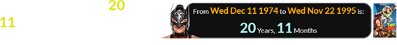 Rey Mysterio was 20 years, 11 months when the original Toy Story was released: