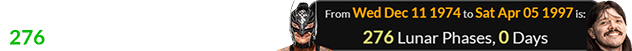 Dominik Mysterio was born exactly 276 Lunar phases after his father: