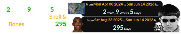 Oliver was killed a span of 2 years, 9 weeks, 5 days after the second ‘Skull & Bones’ Eclipse and 295 days after Kobe’s birthday: