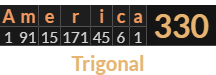"America" = 330 (Trigonal)