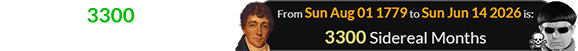 It’s been 3300 Lunar orbits since the birth of Francis Key: