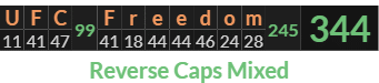 "UFC Freedom" = 344 (Reverse Caps Mixed)