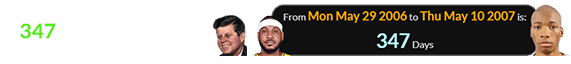 Karmelo was born a span of 347 days after JFK and Carmelo’s birthday: