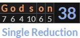 "Godson" = 38 (Single Reduction)