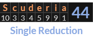 "Scuderia" = 44 (Single Reduction)