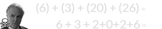 (6) + (3) + (20) + (26) = 55 and 6 + 3 + 2+0+2+6 = 19