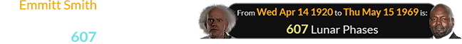 Emmitt Smith was born just two days after Emmett Brown would have turned 607 Lunar phases old: