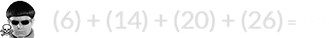 (6) + (14) + (20) + (26) = 66
