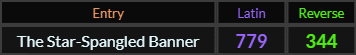 The Star Spangled Banner = 779 and 344