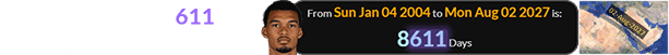Wemby will be 8,611 days old for the Eclipse over Egypt: